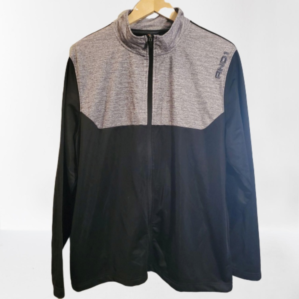 And1 Mens Full Zip Black and Gray Jacket Size XL